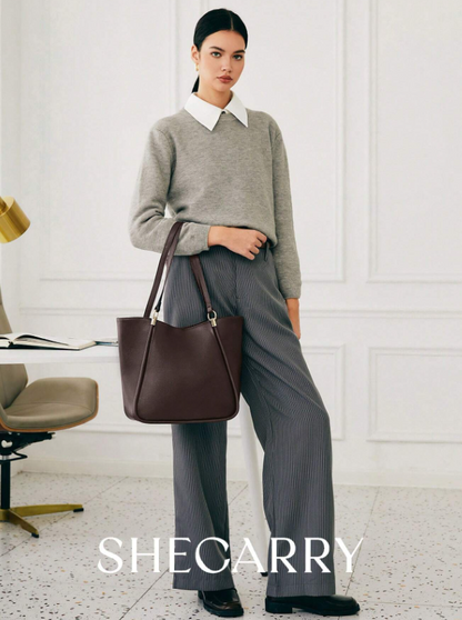 Classy Women Shoulderbag Tote - Brown/Black/Coffee