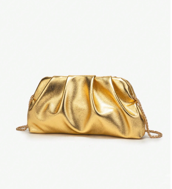 Liquid Metal Clutch/Crossbody - Gold/Silver