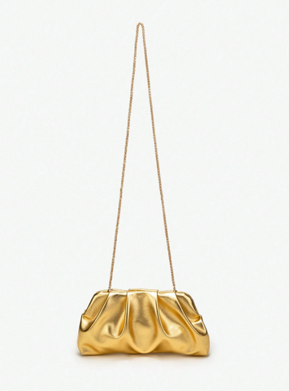 Liquid Metal Clutch/Crossbody - Gold/Silver