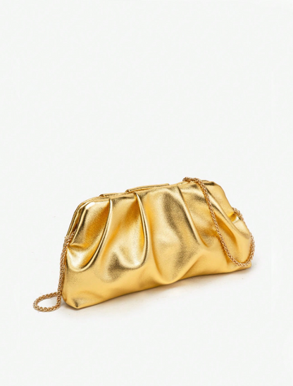 Liquid Metal Clutch/Crossbody - Gold/Silver