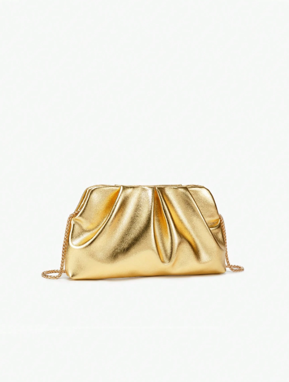 Liquid Metal Clutch/Crossbody - Gold/Silver