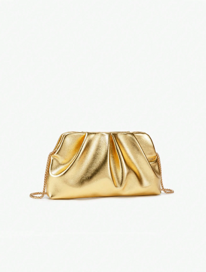 Liquid Metal Clutch/Crossbody - Gold/Silver