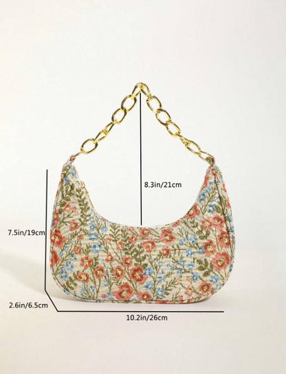 Floral Fabric Bag - Pink/Blue