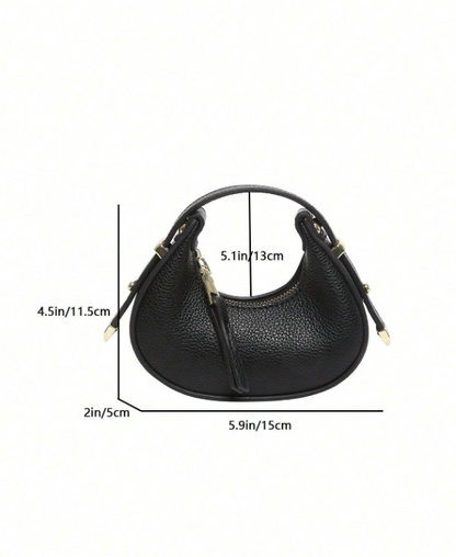 Mini Bougee Dumpling Handbag - Black/Animal Print