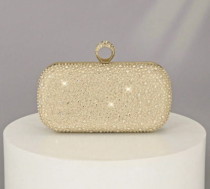 Women's Rhinestone Clutch - Gold/Silver