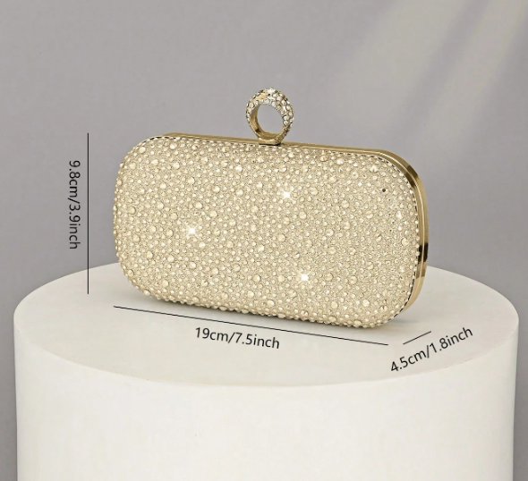 Women's Rhinestone Clutch - Gold/Silver