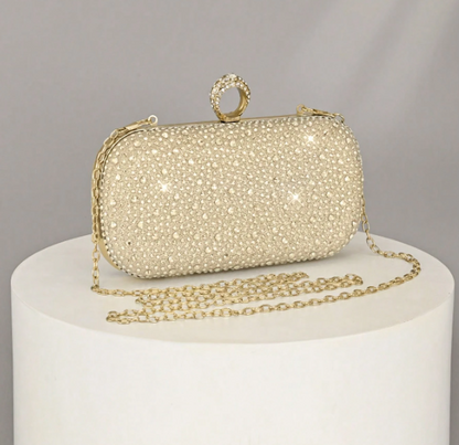 Women's Rhinestone Clutch - Gold/Silver