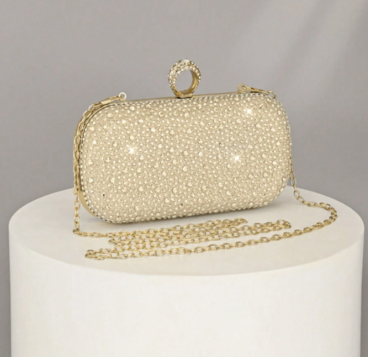 Women's Rhinestone Clutch - Gold/Silver