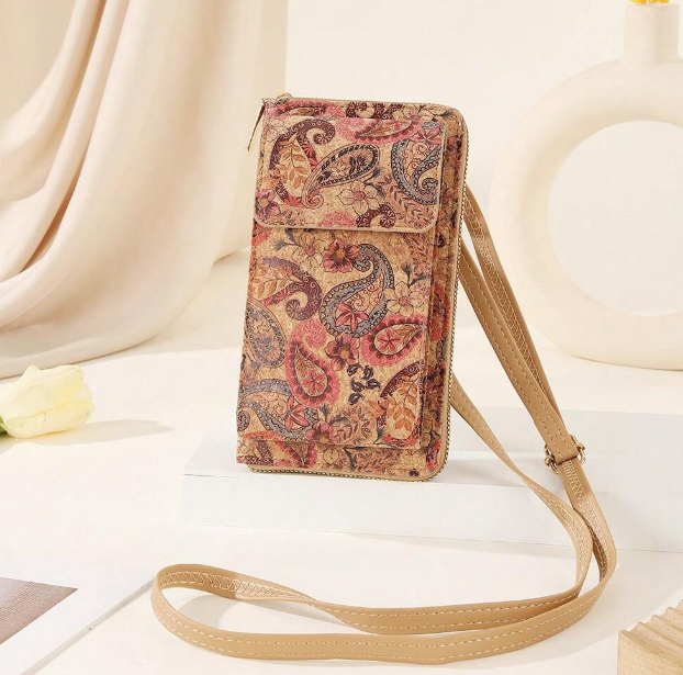 Vintage Multifunction Crossbody - Floral/Cashew Flower