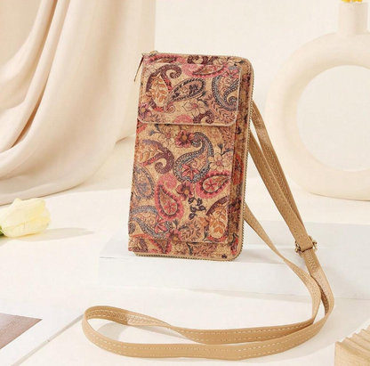 Vintage Multifunction Crossbody - Floral/Cashew Flower