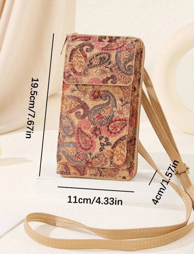 Vintage Multifunction Crossbody - Floral/Cashew Flower