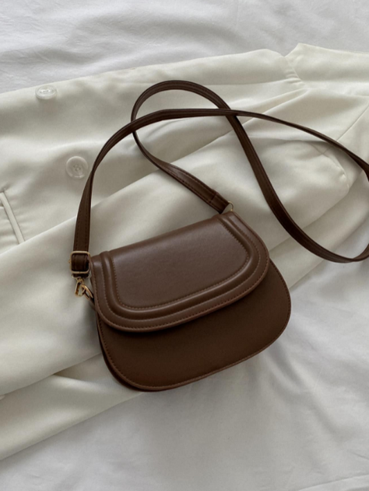 Solid Color Mini Saddle Crossbody