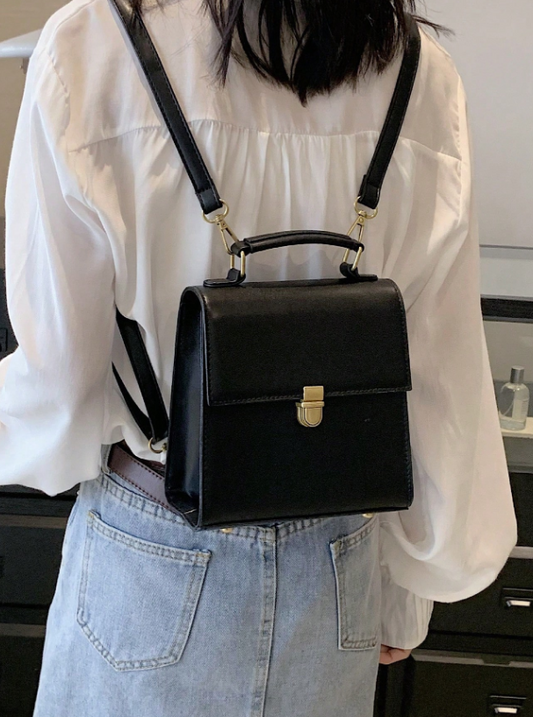 Mini Flap Backpack/Crossbody Solid Color