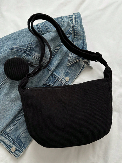 Mini Corduroy Tote - Black