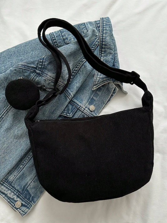 Mini Corduroy Tote - Black
