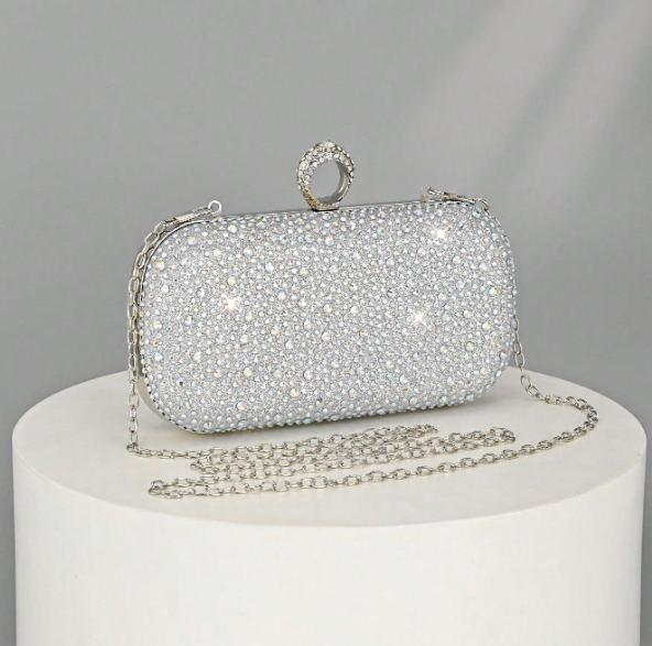Women's Rhinestone Clutch - Gold/Silver