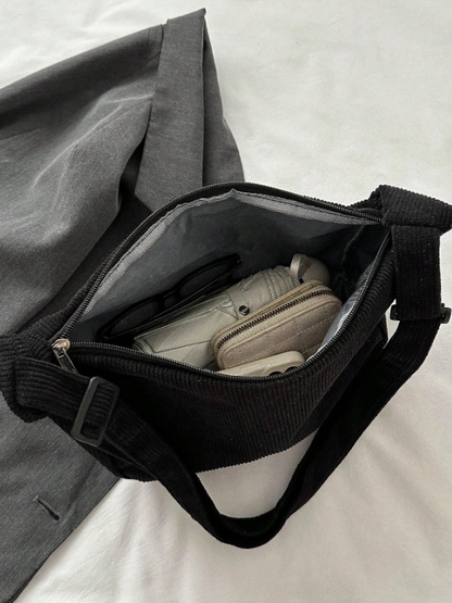 Mini Corduroy Tote - Black