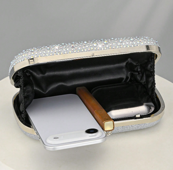 Women's Rhinestone Clutch - Gold/Silver