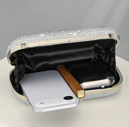 Women's Rhinestone Clutch - Gold/Silver