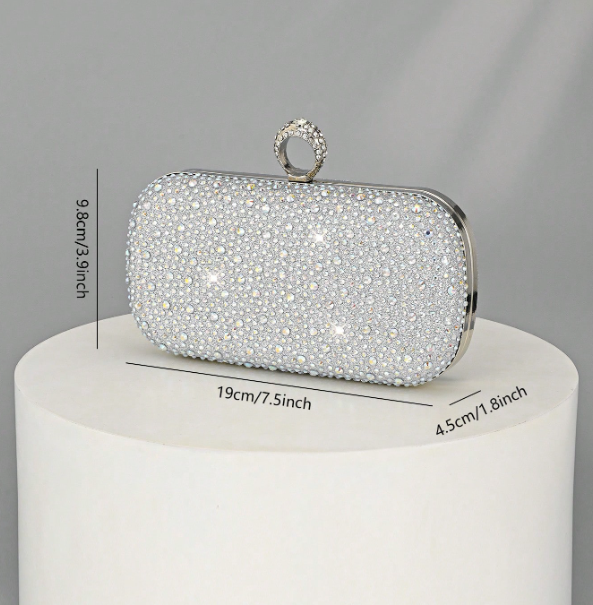 Women's Rhinestone Clutch - Gold/Silver