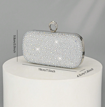 Women's Rhinestone Clutch - Gold/Silver