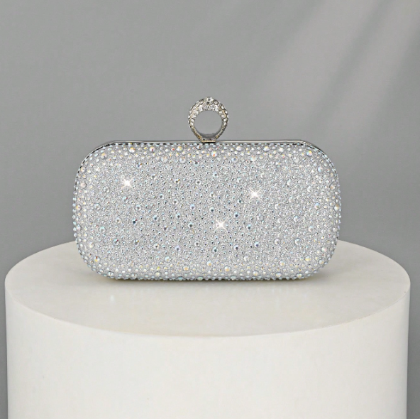 Women's Rhinestone Clutch - Gold/Silver