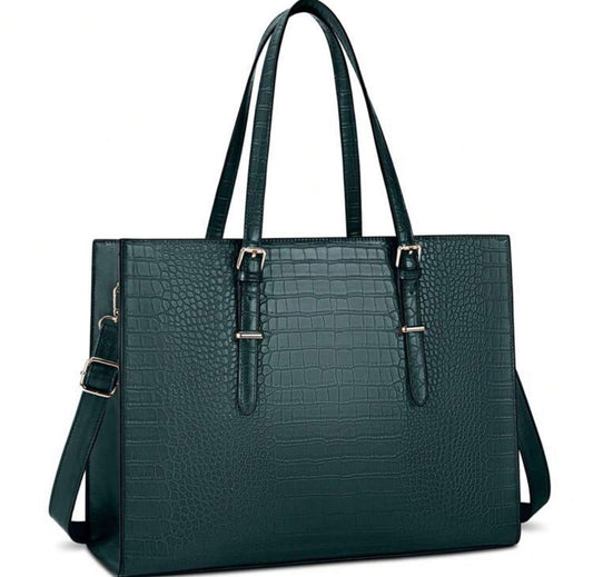 Large Elegant Laptop/Work Bag - Green/Black Animal