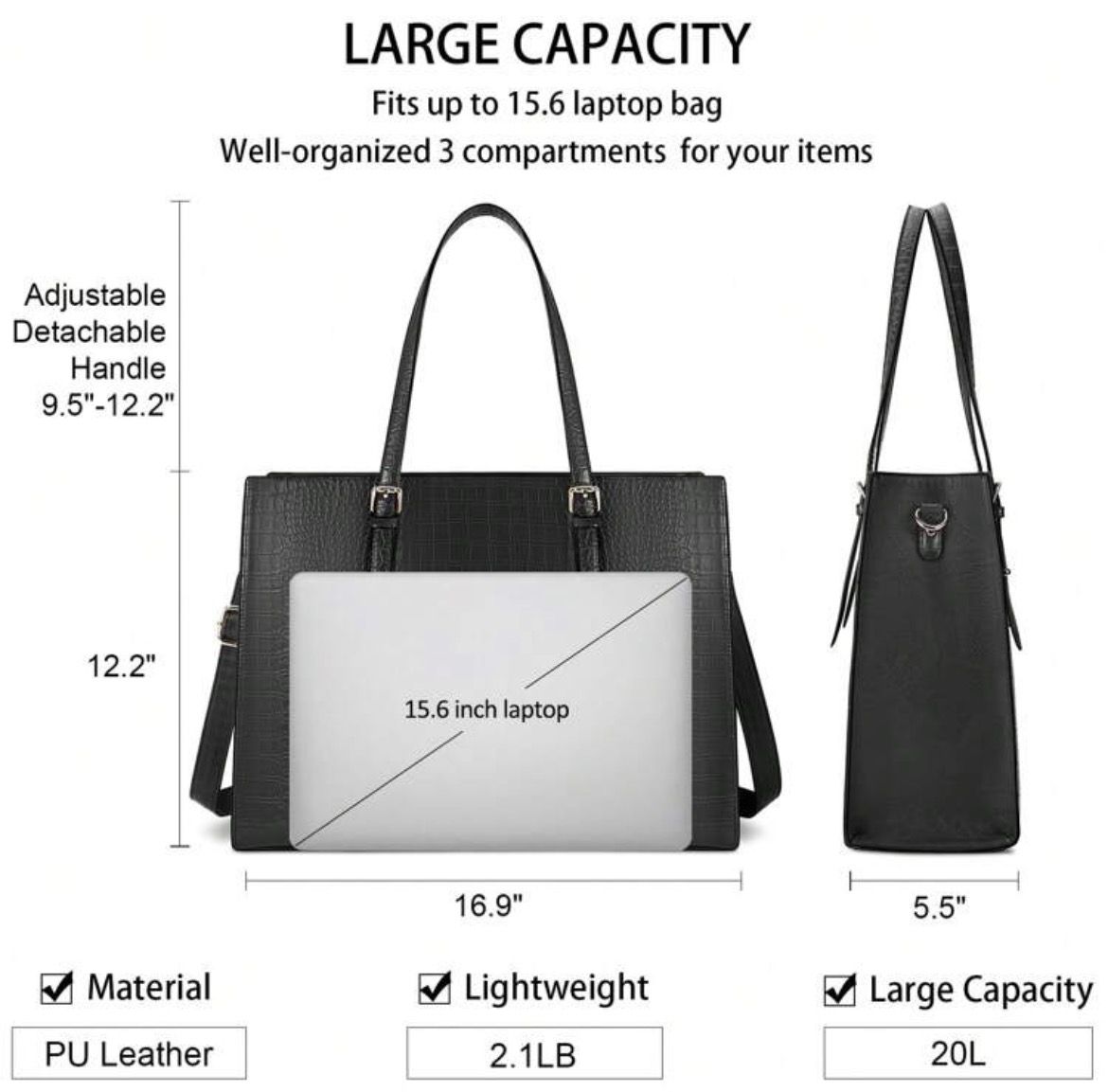 Sleek Laptop/Workbag with Scarf Accent
