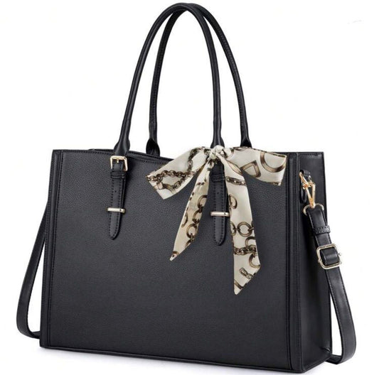 Sleek Laptop/Workbag with Scarf Accent
