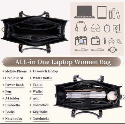 Sleek Laptop/Workbag with Scarf Accent