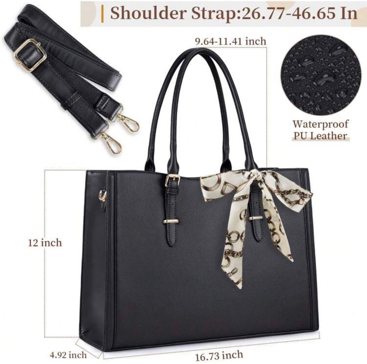 Sleek Laptop/Workbag with Scarf Accent