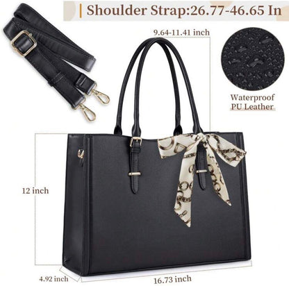 Sleek Laptop/Workbag with Scarf Accent