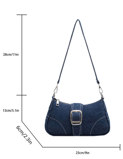 Dark Denim Buckle Bag