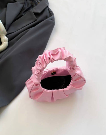 Scrunched Crescent Bag - Pink