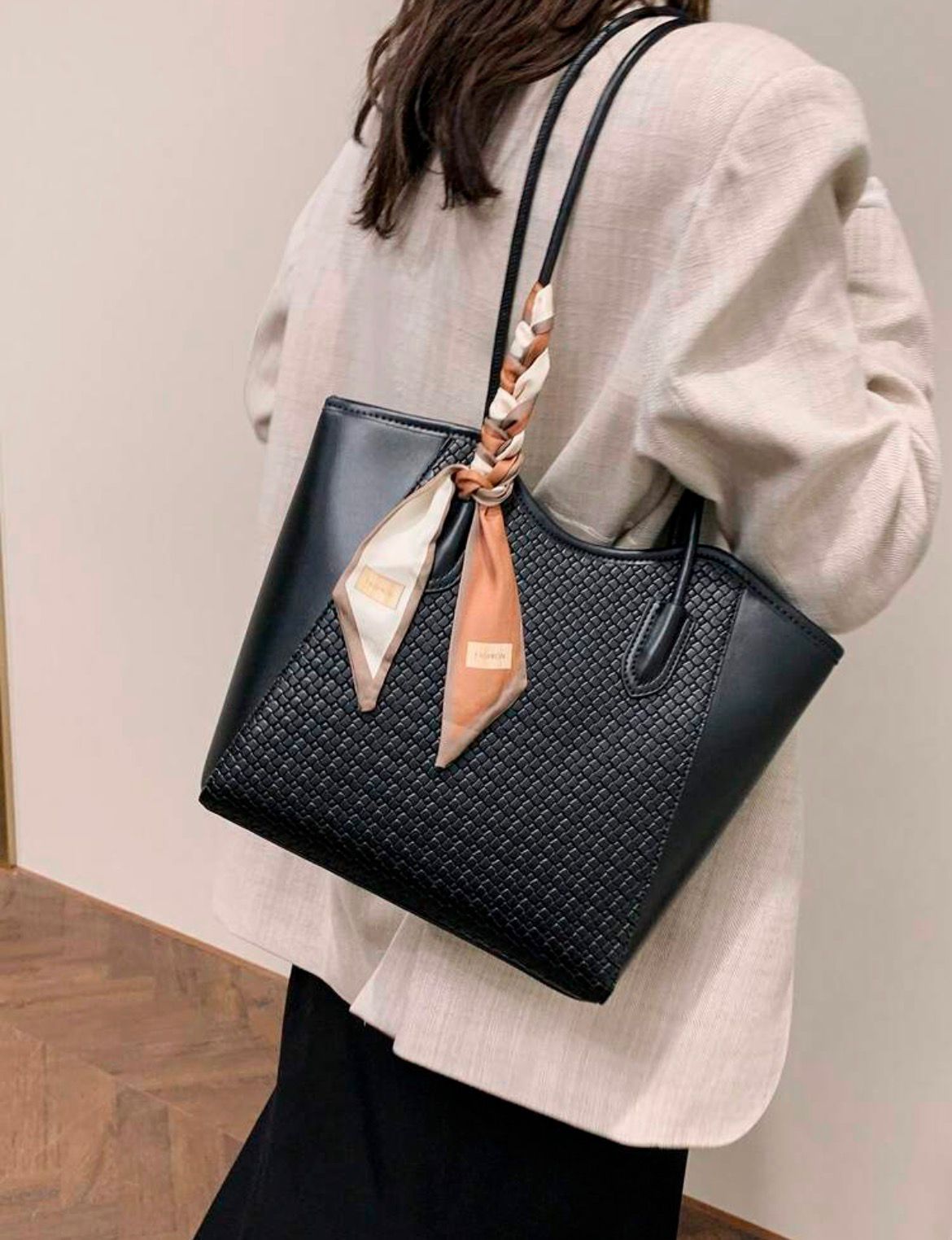 Embossed Scarf Tote
