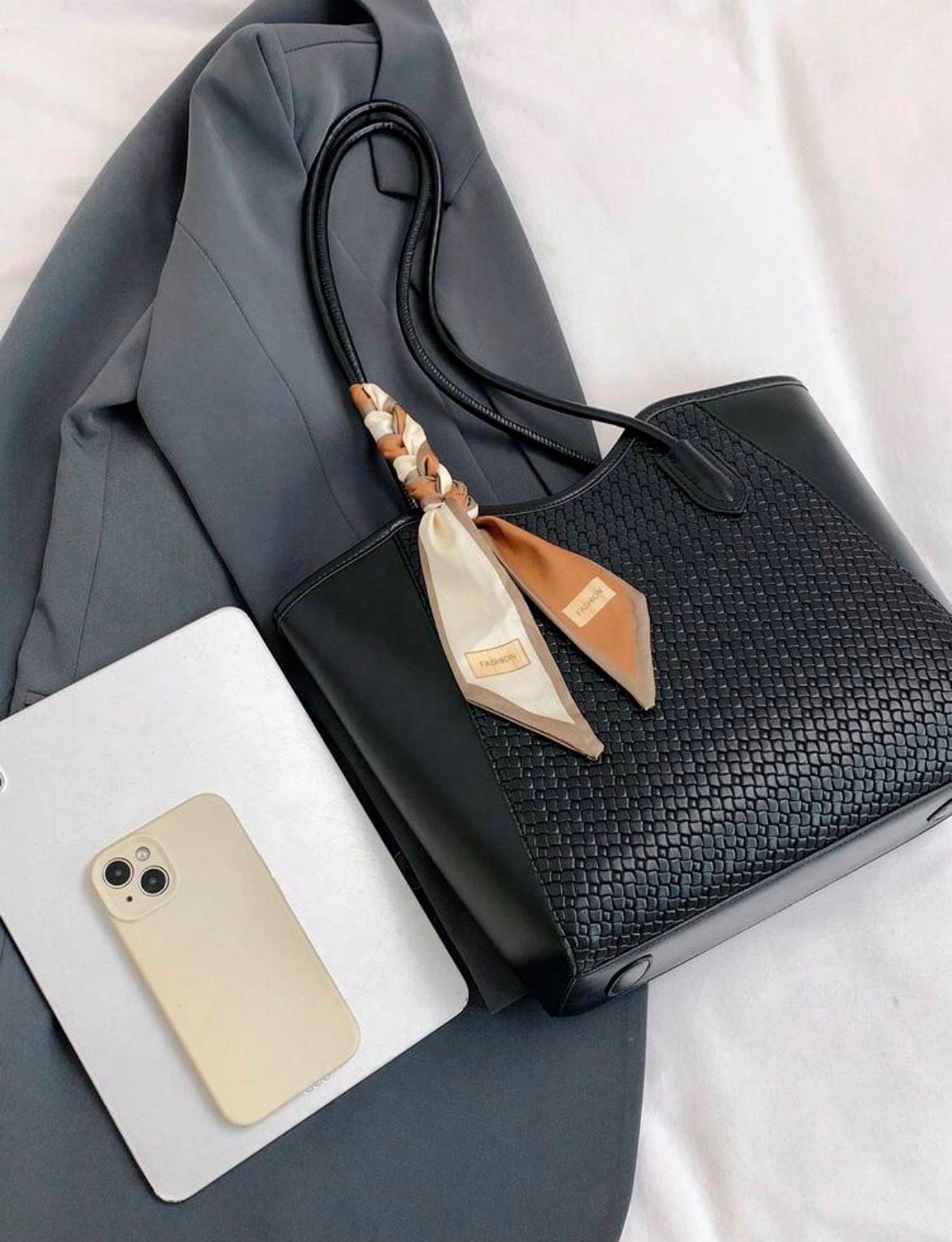 Embossed Scarf Tote